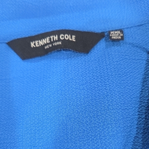 Kenneth Cole Blue Casual Button Down Shirt Short Sleeves - Picture 2 of 10